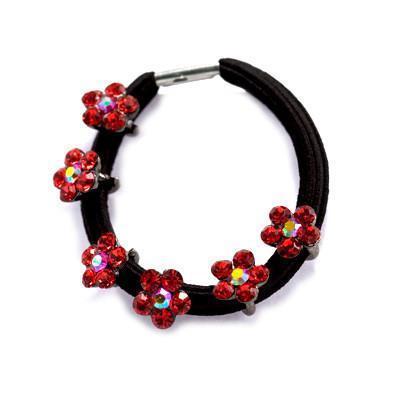Dainty Crystal Flower Ponytail Holder Ponytail Holder Soho Style