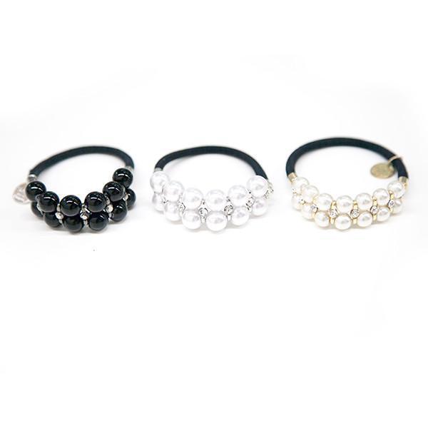 Double Pearl Ball Ponytail Holder Ponytail Holder Soho Style