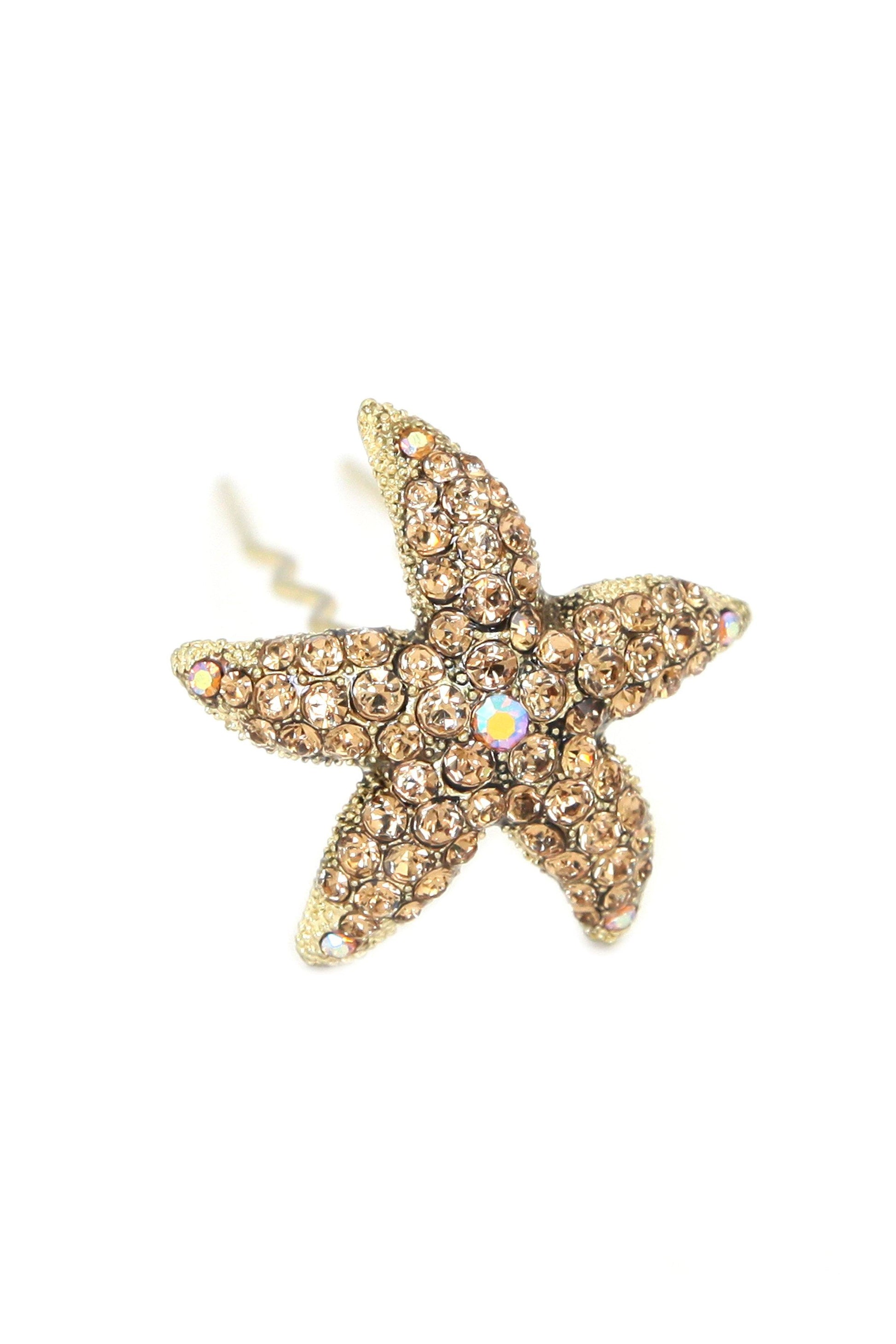 Crystal Starfish Hair Stick Stick Soho Style