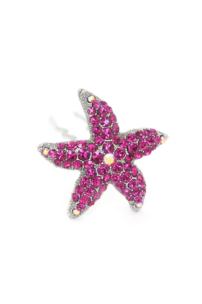 Crystal Starfish Hair Stick Stick Soho Style