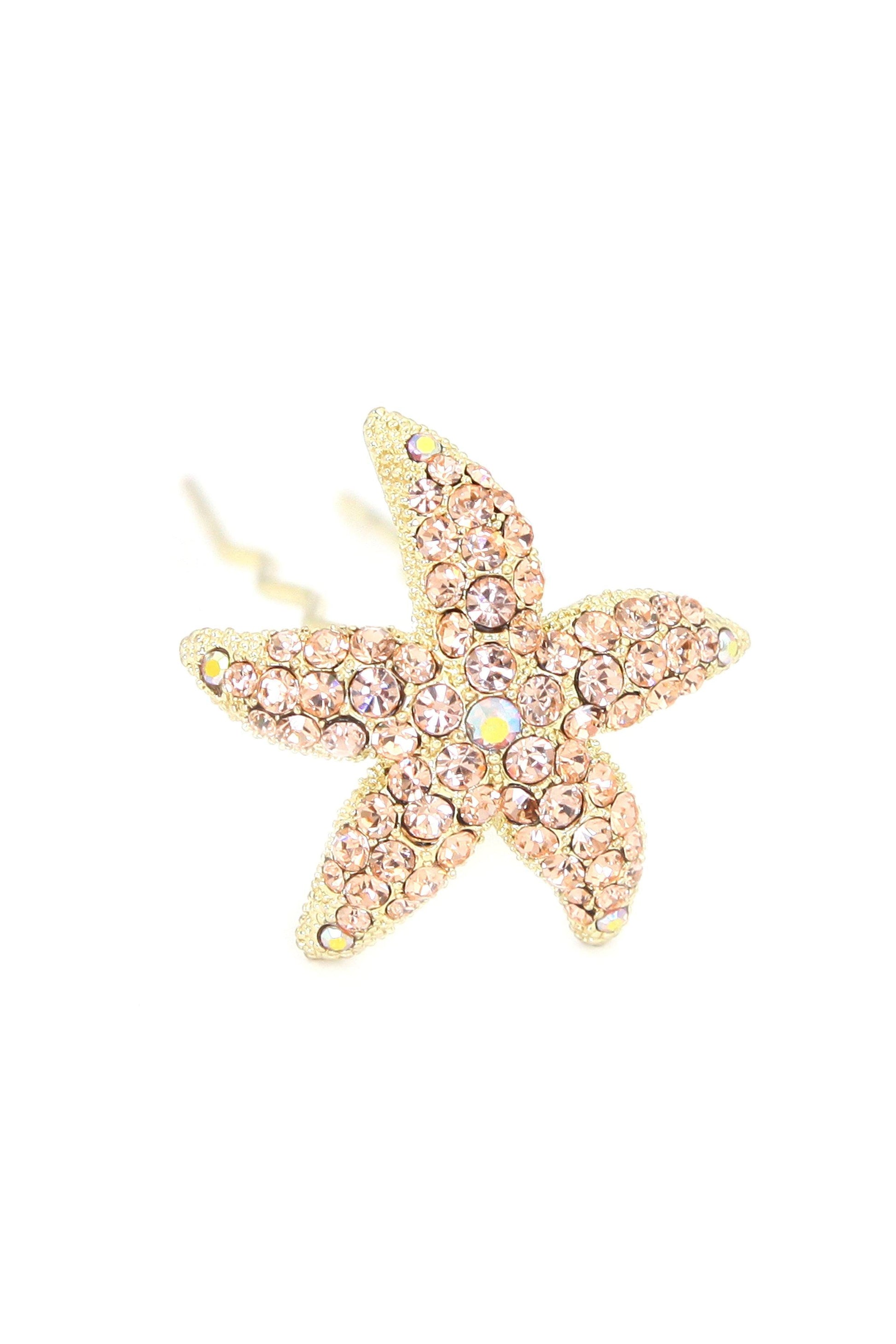 Crystal Starfish Hair Stick Stick Soho Style