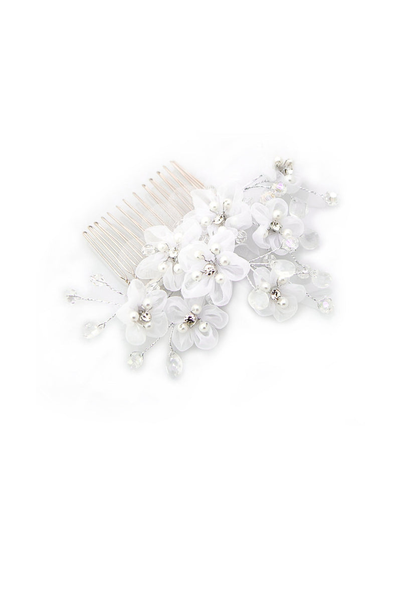 Ivory Soft Flower Comb Wedding Soho Style