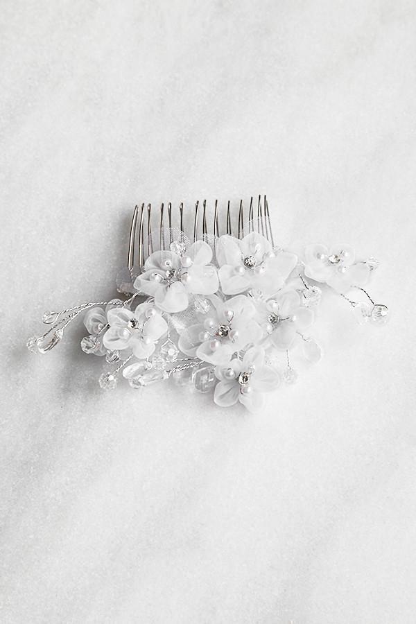Ivory Soft Flower Comb Wedding Soho Style
