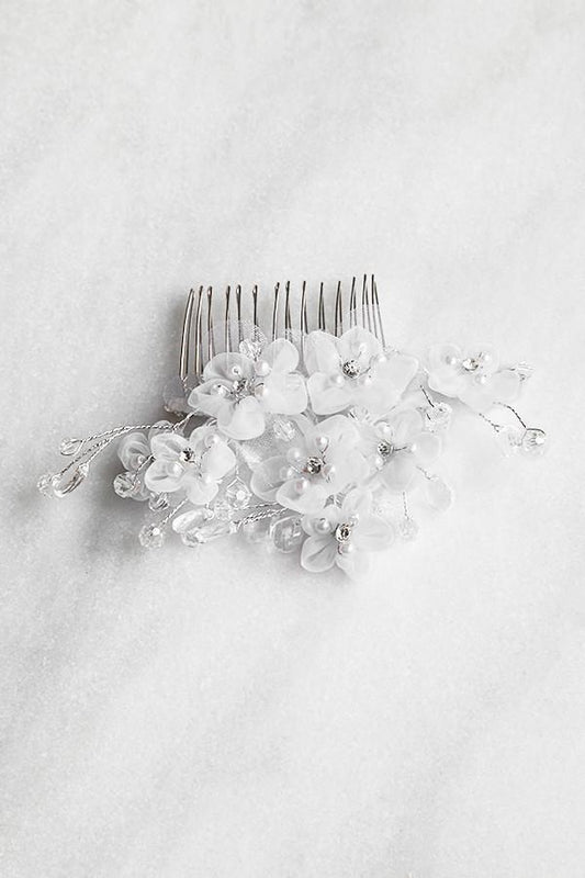 Ivory Soft Flower Comb Wedding Soho Style