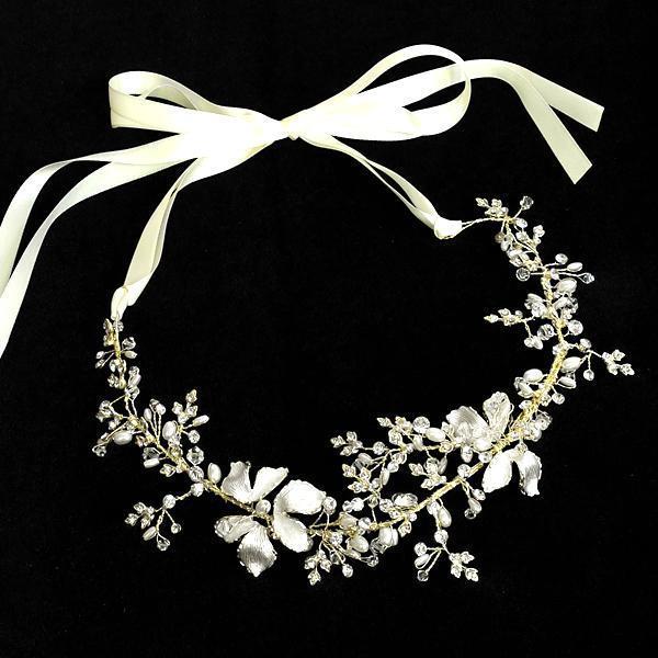 Katelyn Golden Floral Headband Wedding Soho Style