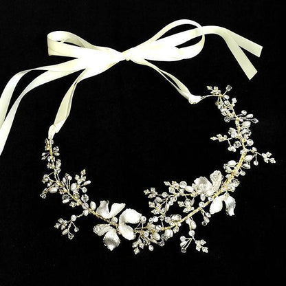 Katelyn Golden Floral Headband Wedding Soho Style