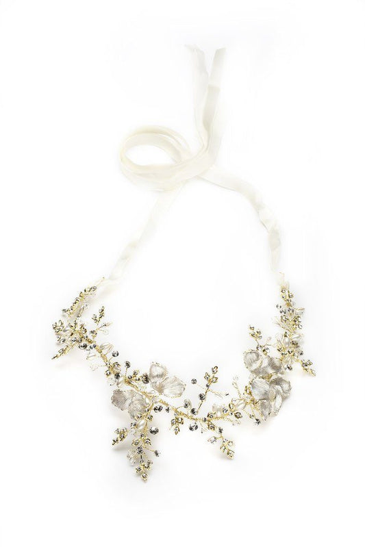 Katelyn Golden Floral Headband Wedding Soho Style