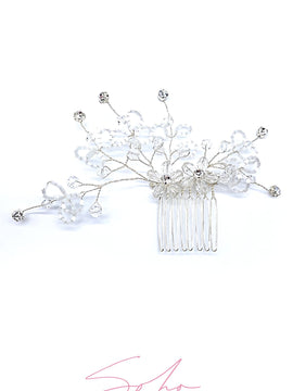 Crystalized Tree and Flowers Comb