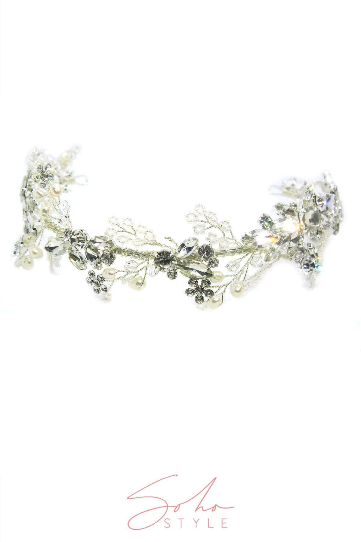 BELLA CRYSTAL HEAD HAIR CROWN Wedding Sale