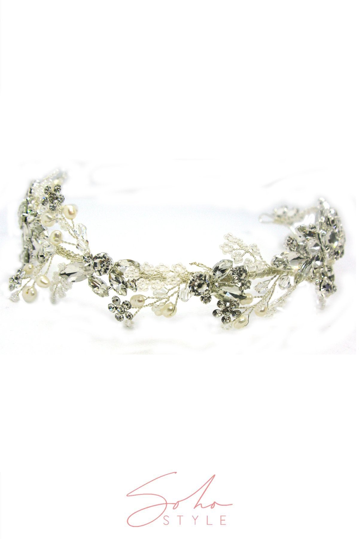 BELLA CRYSTAL HEAD HAIR CROWN Wedding Sale