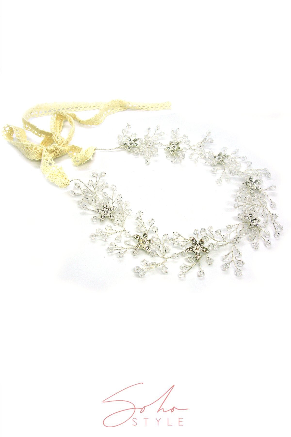 Melodie Crystal Hair Crown Wedding Soho Style