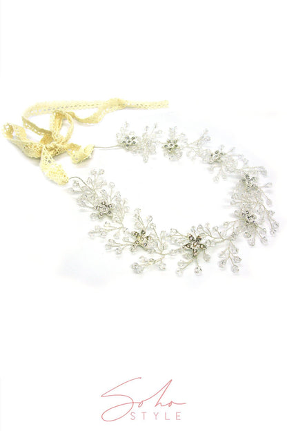 Melodie Crystal Hair Crown Wedding Soho Style