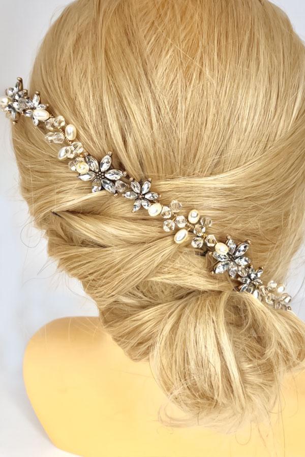 Florence Crystal Hair Crown Wedding Soho Style